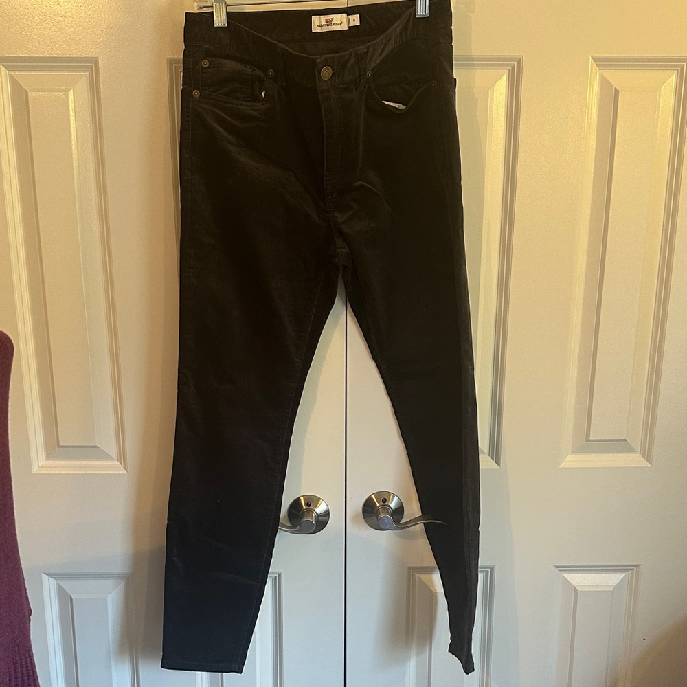 Vineyard Vines Black Velvet Skinny Pants